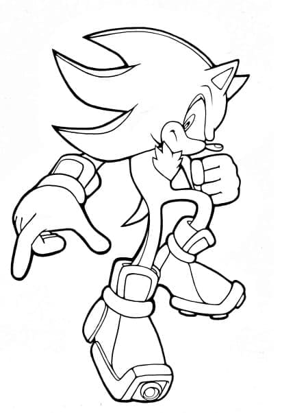Print shadow the hedgehog coloring page