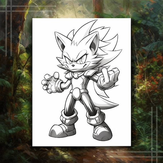 Inspired sonic shadow coloring pages for sonic hedge hog fans instant download