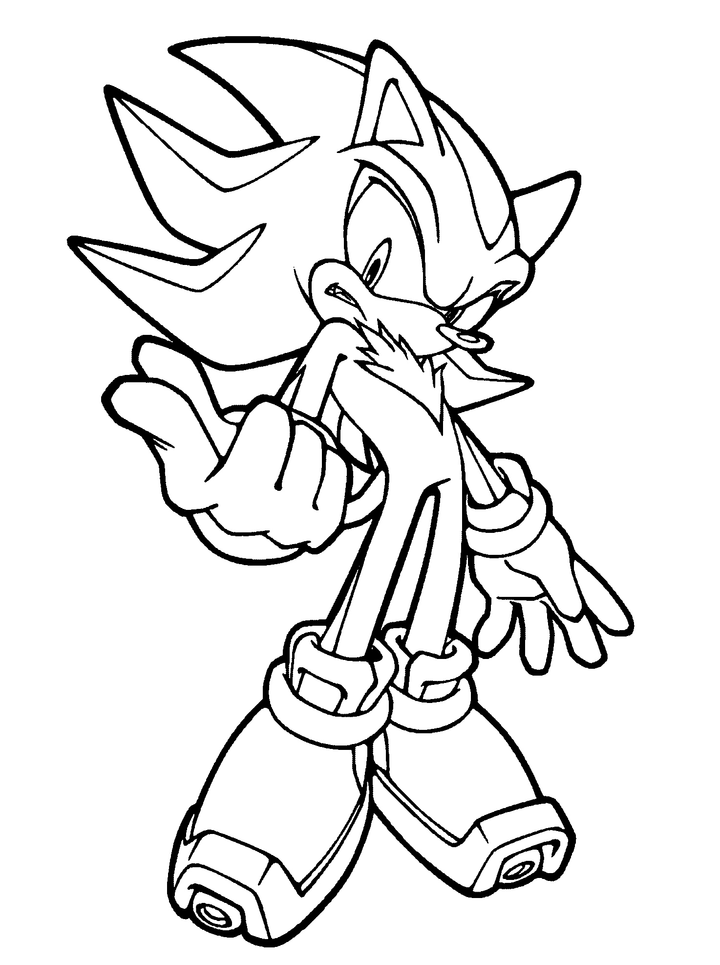 Shadow the hedgehog is confident coloring page