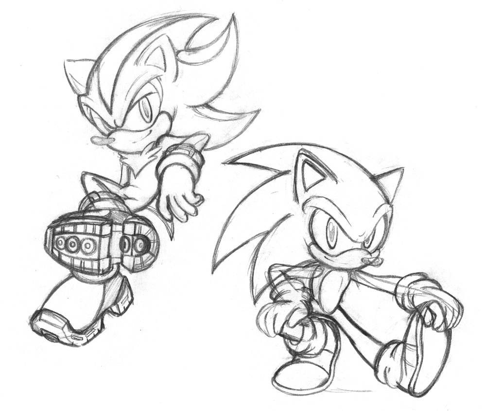 Sonic and shadow doodles by chibi