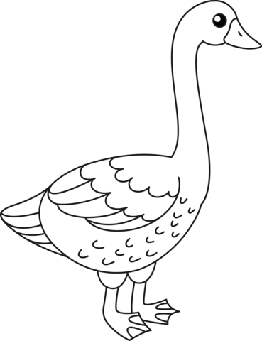 Cartoon goose coloring page free printable coloring pages