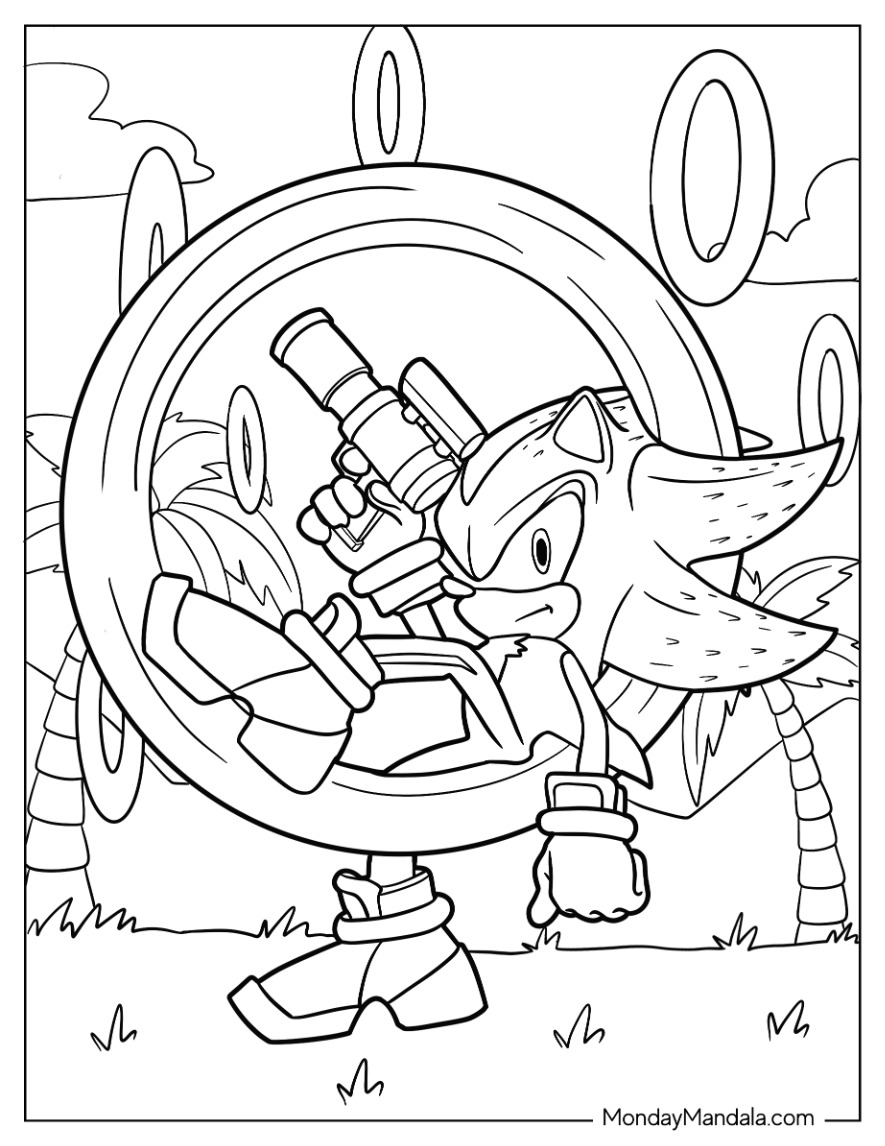 Shadow sonic coloring pages free pdf printables