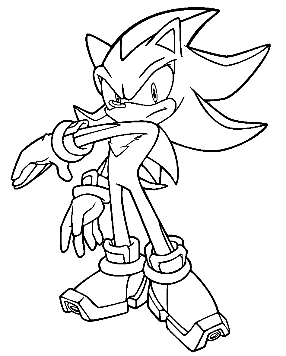 Amazing shadow the hedgehog coloring page