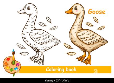 Cartoon duck coloring book stock vector image art