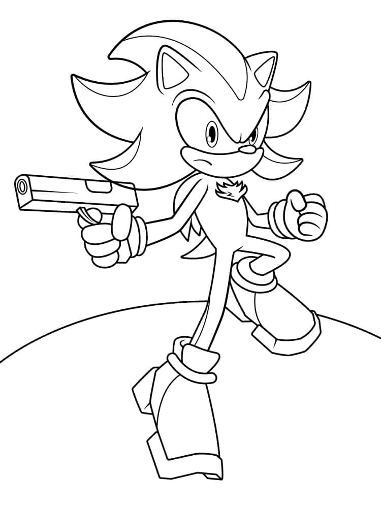 Shadow the hedgehog to print coloring page