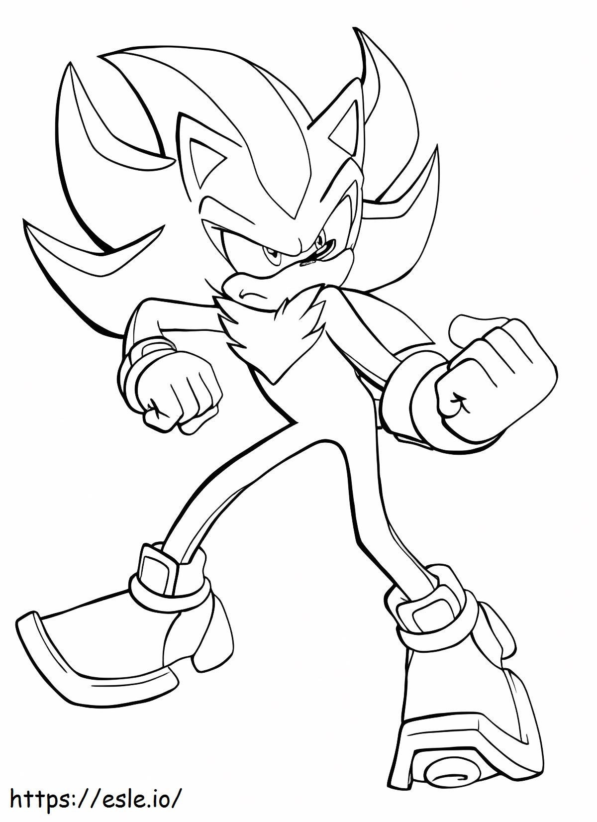 Shadow the hedgehog fighting coloring page