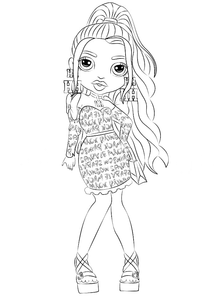 Rainbow high coloring pages printable for free download