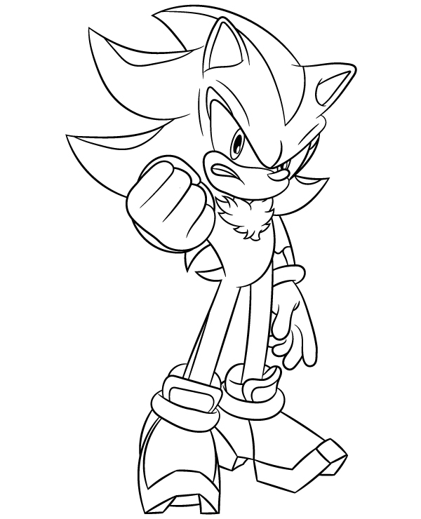 Sonic shadow coloring page to print