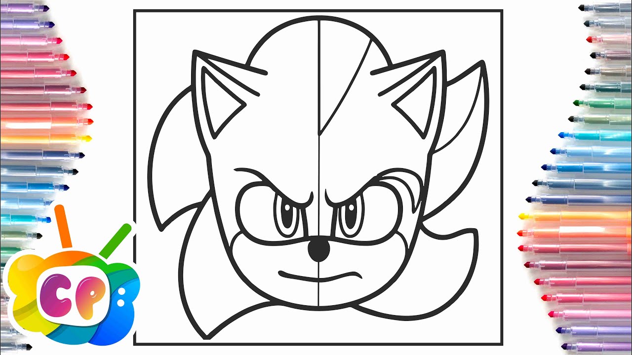 Sonic shadow in one face coloring pagesonic coloring pages cartoon