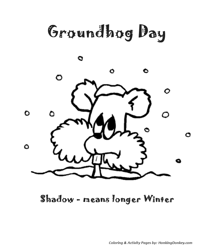 Groundhog day coloring pages