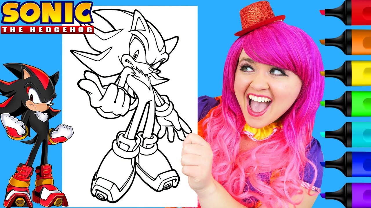Coloring shadow sonic the hedgehog sega coloring page prisacolor arkers kii the clown