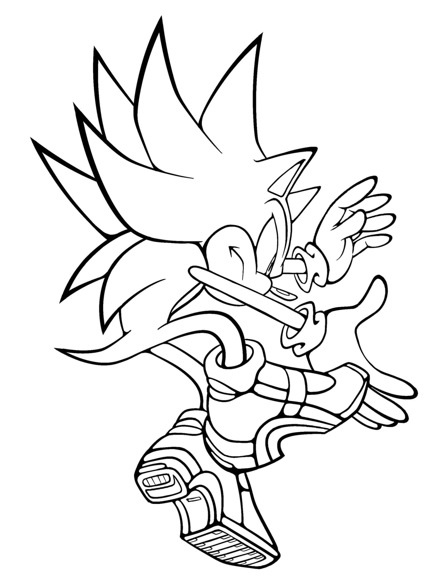 Download sonic coloring chaos blast of shadow back view picture