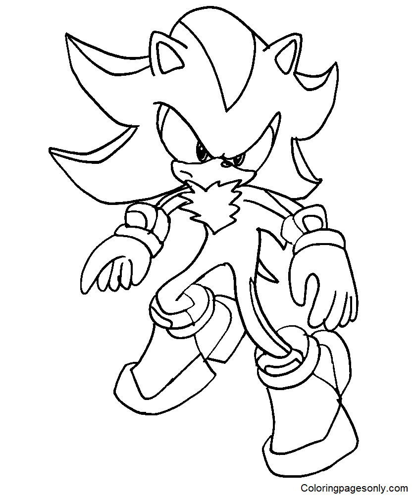Shadow from sonic coloring page