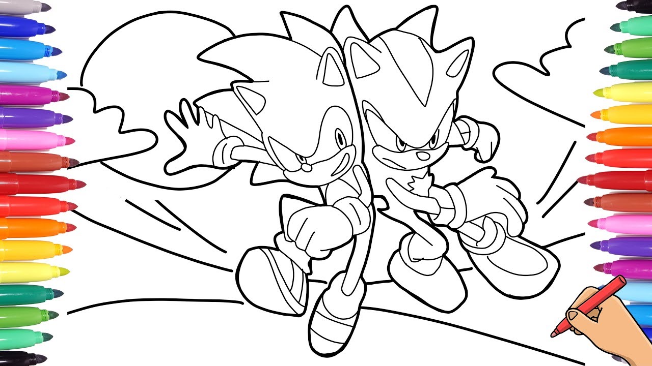 Sonic the hedgehog vs shadow the hedgehog coloring pages