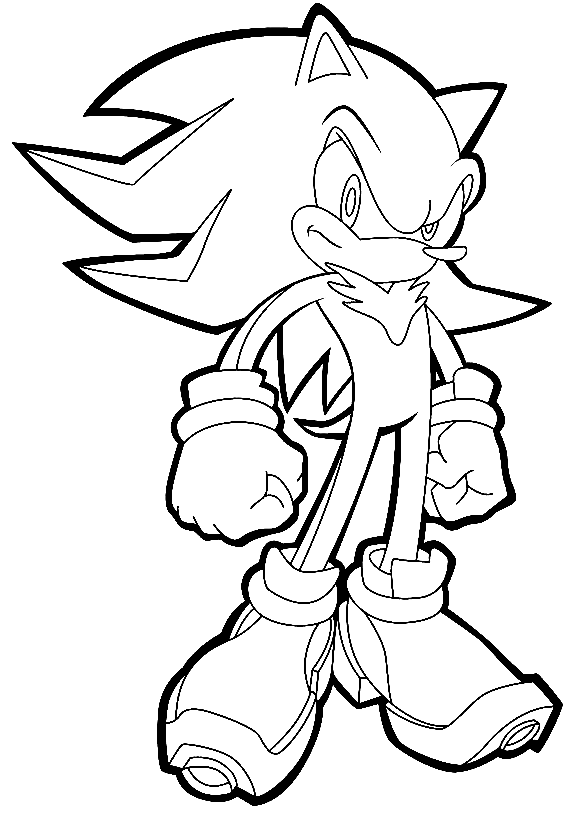 Shadow in sonic coloring page