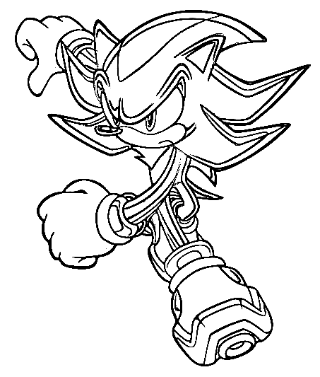 Shadow the hedgehog races coloring page