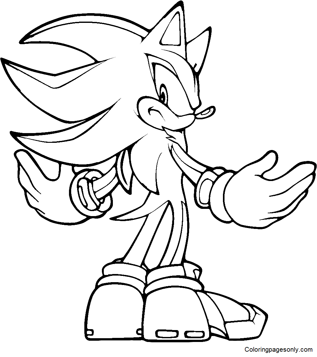 Shadow the hedgehog coloring pages printable for free download