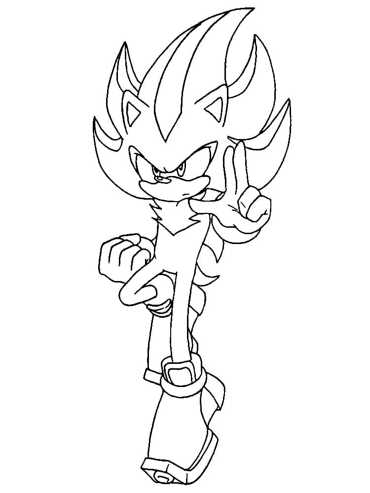 Shadow the hedgehog image coloring page