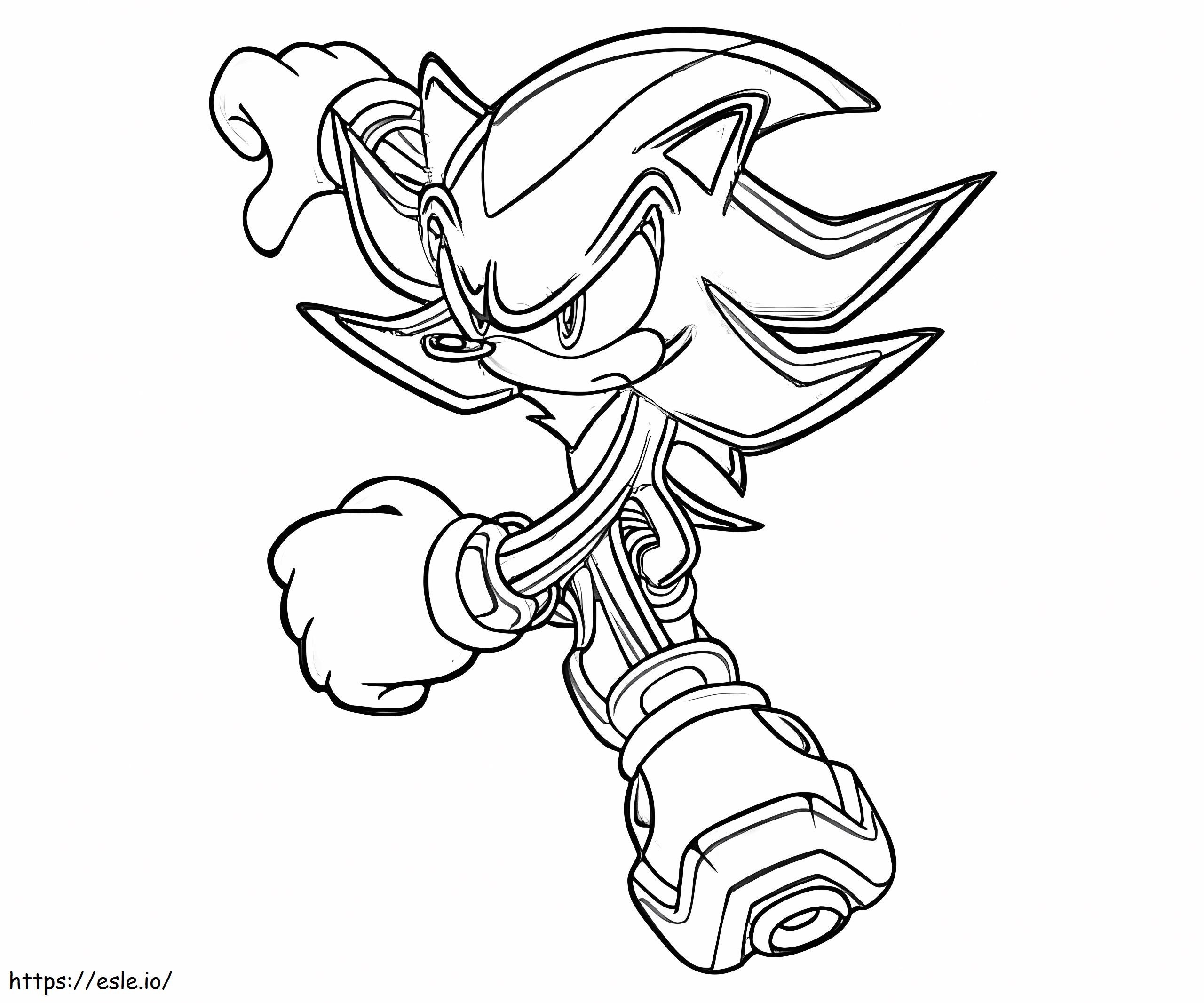 Shadow the hedgehog free printable coloring page