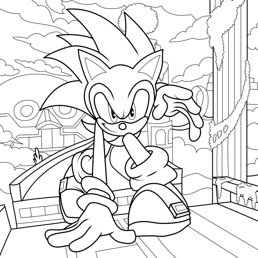 Speed into adventure sonic the hedgehog coloring pages