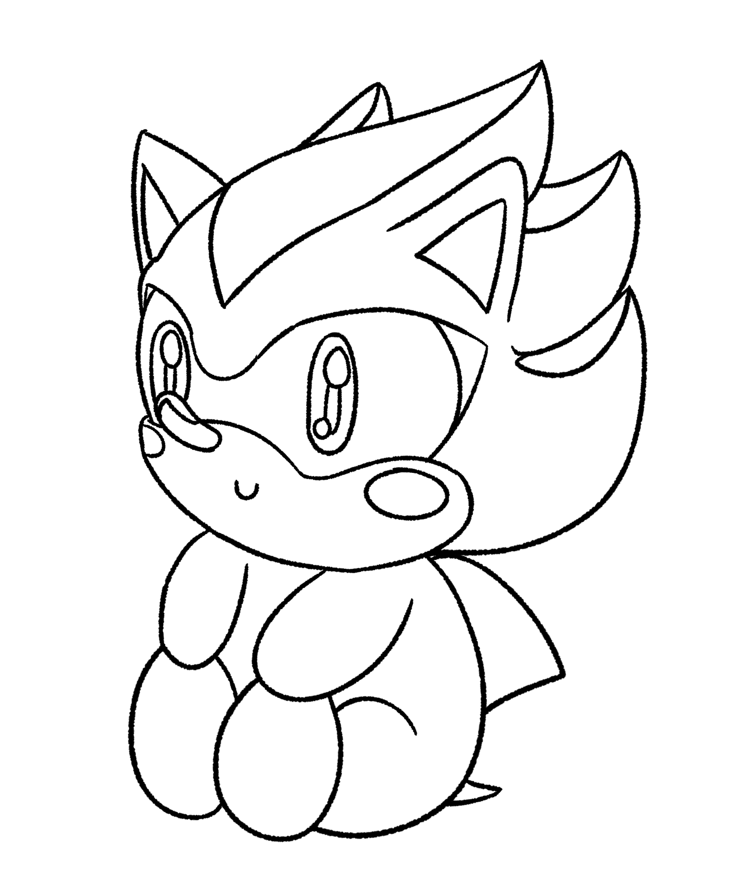 Baby shadow the hedgehog coloring page