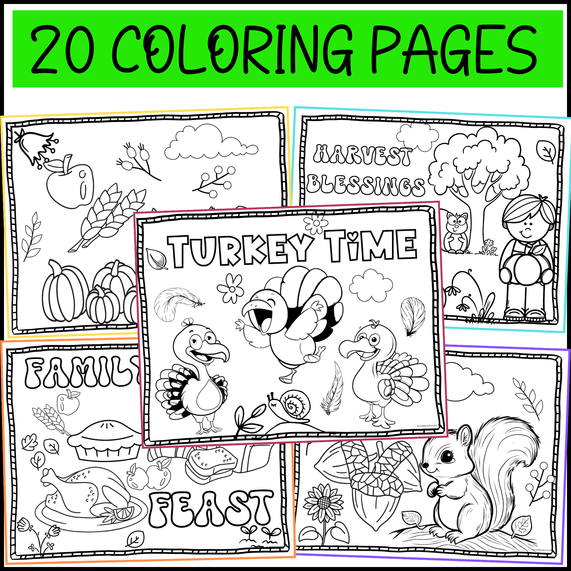 Thanksgiving activity bundle coloring pages shadow matching sequence numbers made by teachers