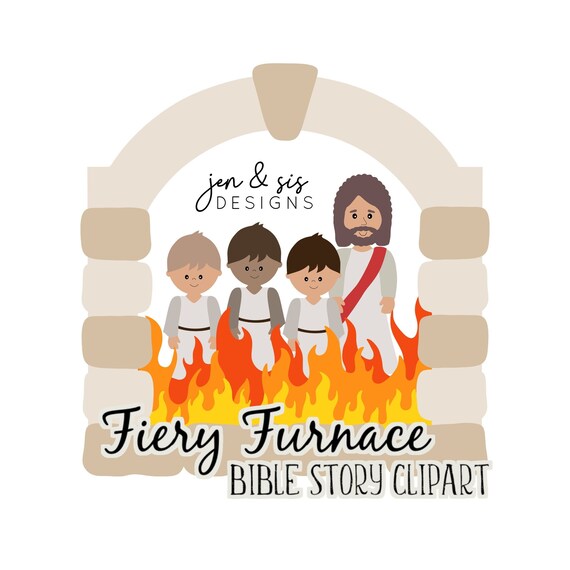 Fiery furnace clipart set bible story clipart daniel friends shadrach meshach abednego bible school sunday school