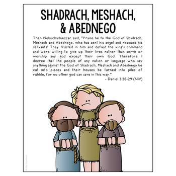 Shadrach meshach abednego bible story sunday school lesson old testament