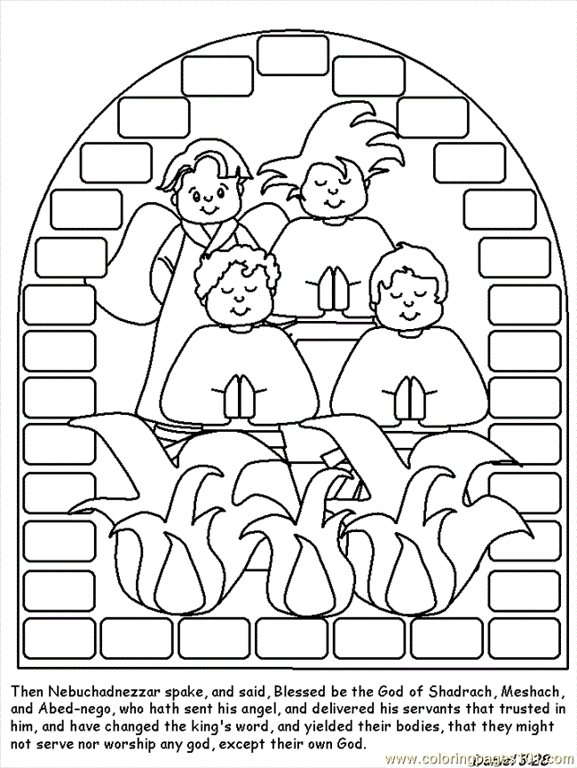 Shadrach meshach and abednego coloring page free shadrach