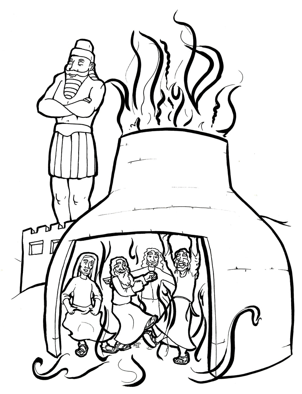 Free fiery furnace coloring page