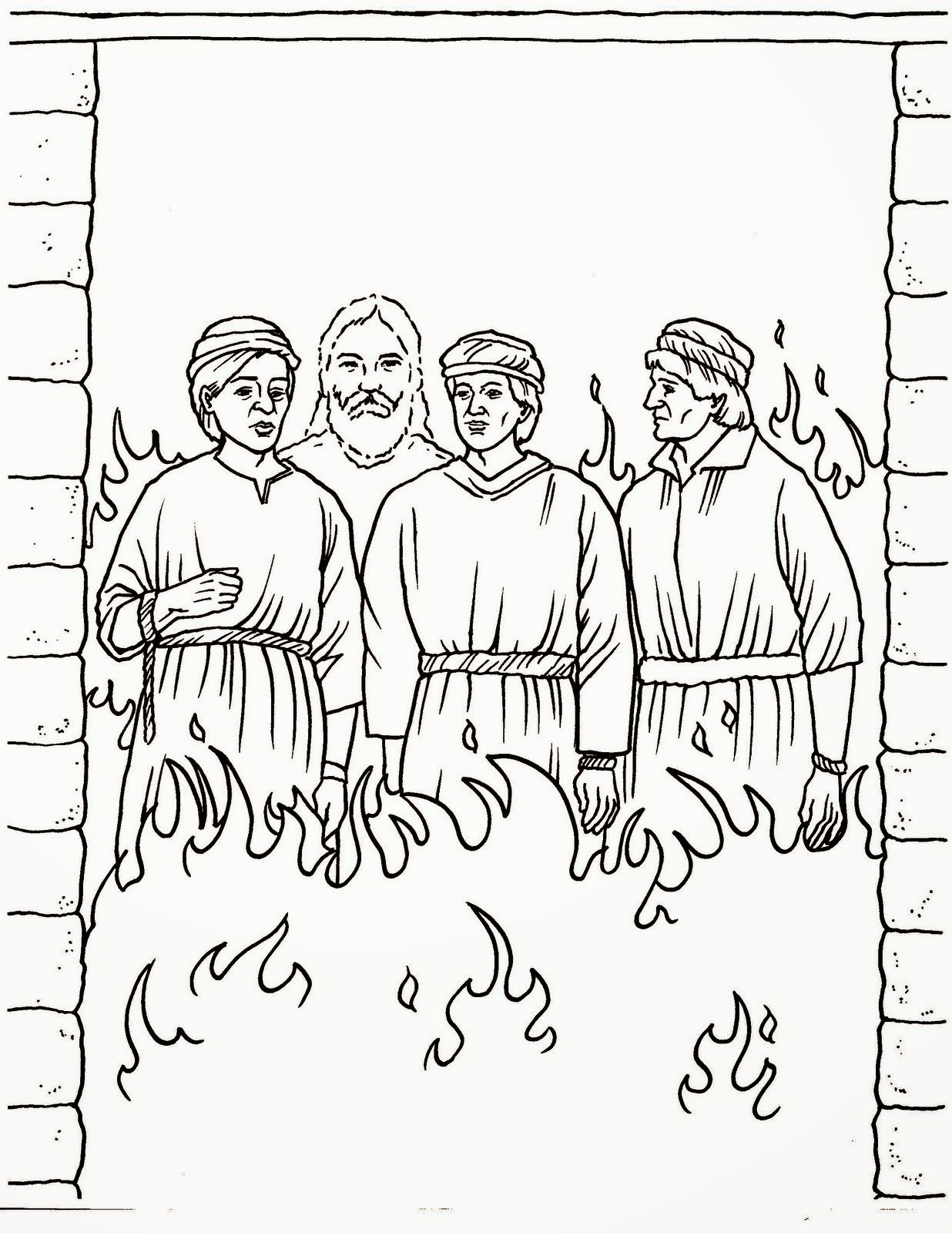 Daniel and fiery furnace coloring page sunday school coloring pages bible coloring pages bible coloring