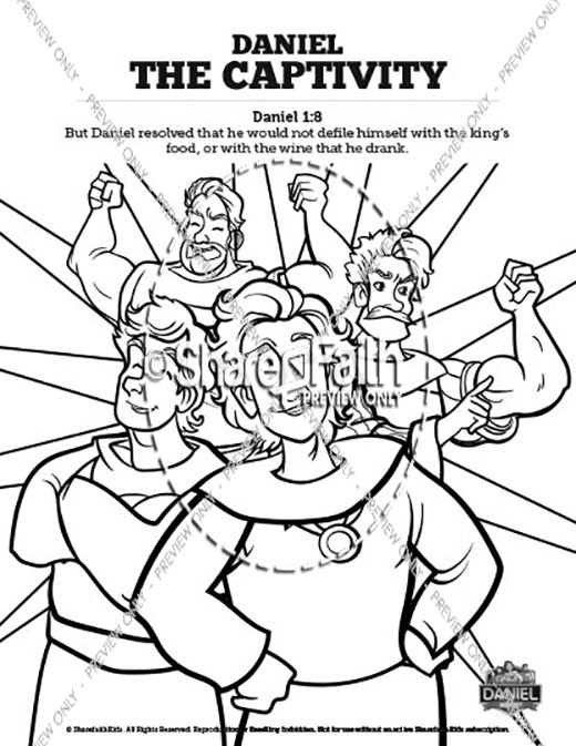 Daniel the captivity sunday school coloring pages clover media