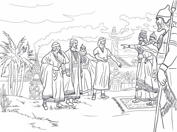 Shadrach meshach and abednego before king nebuchadnezzar coloring pages coloring sun