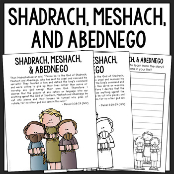 Shadrach meshach abednego bible story sunday school lesson old testament