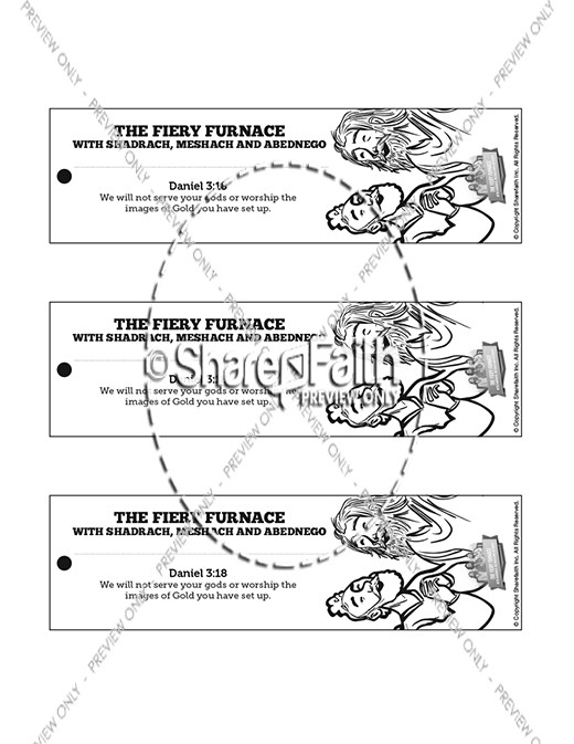 The fiery furnace with shadrach meshach and abednego bible bookmarks clover media