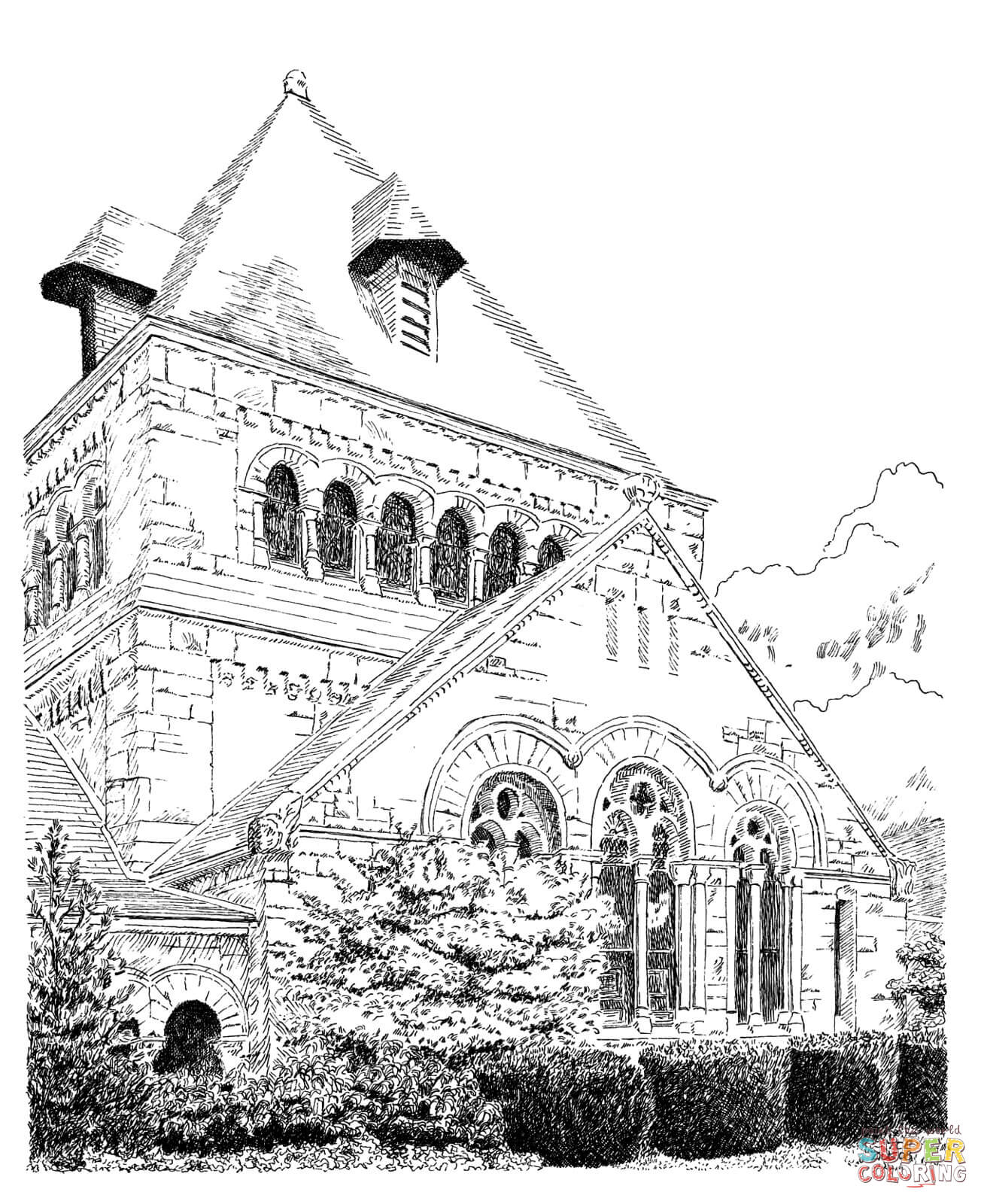 Shadyside church coloring page free printable coloring pages