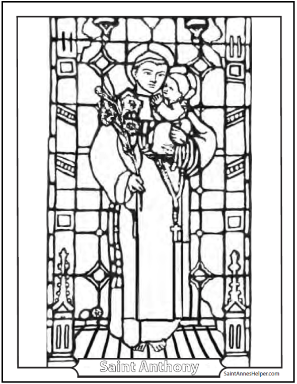 Stained glass coloring pages âï church window coloring printables