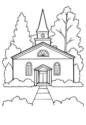 Free printable church coloring pages for adults and kids