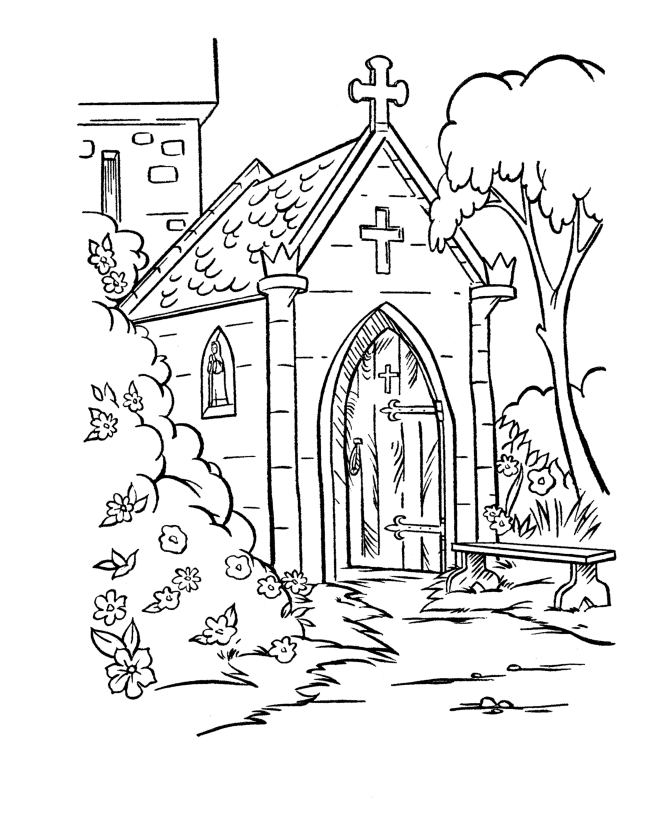 Coloring page church buildings and architecture â printable coloring pages