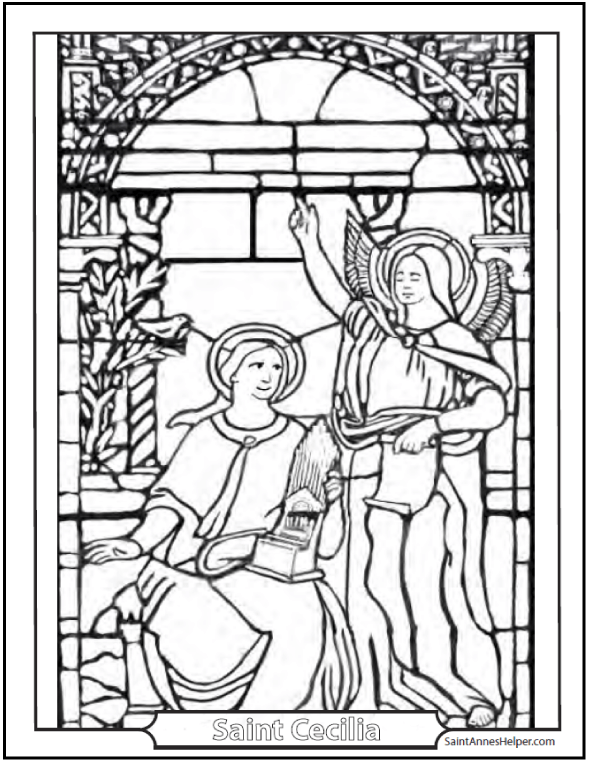 Stained glass coloring pages âï church window coloring printables