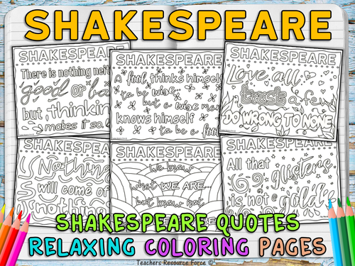 Growth mindset colouring pages posters inspirational quo by shakespeare teaching resources