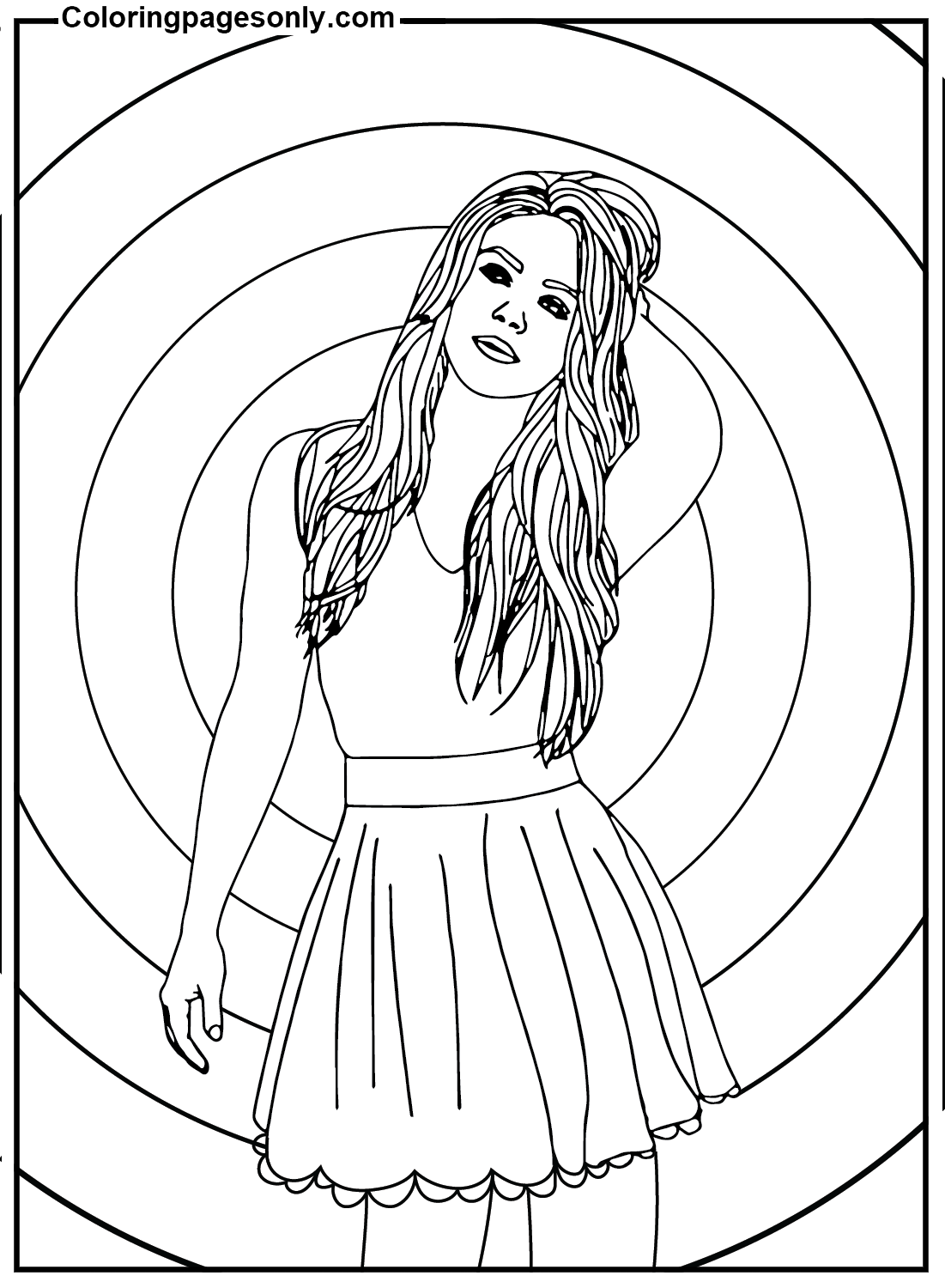 Free shakira coloring page