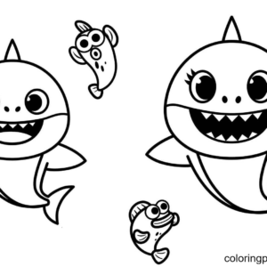 Baby shark coloring pages printable for free download