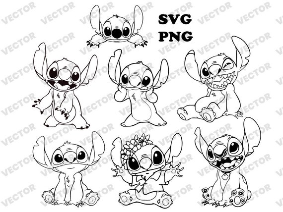 Cartoon coloring pages svg png cut files hq vector clipart bundle