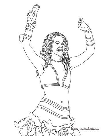 Shakira dancing coloring pages