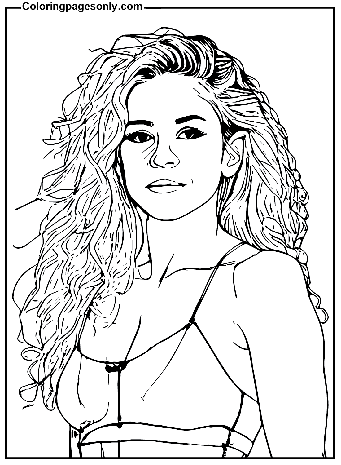 Shakira images coloring page