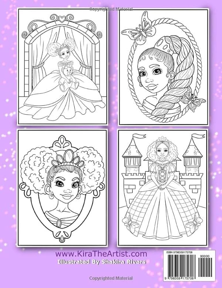 A black princess coloring book fantasy by rivers shakira