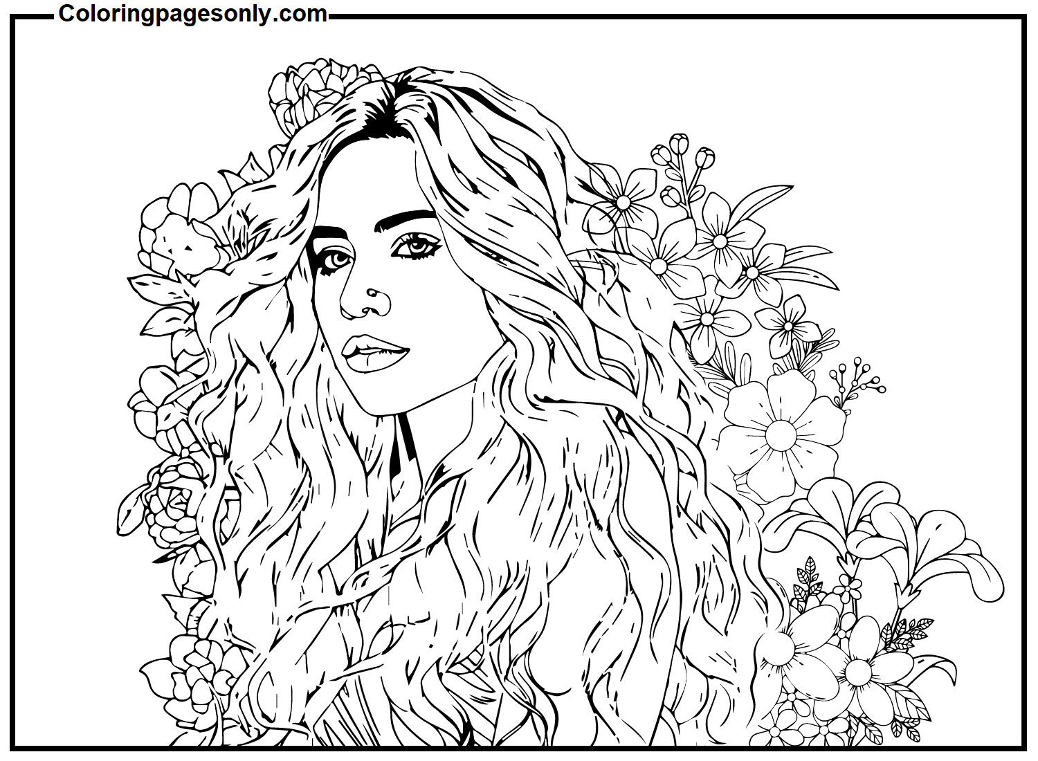 Printable shakira coloring page