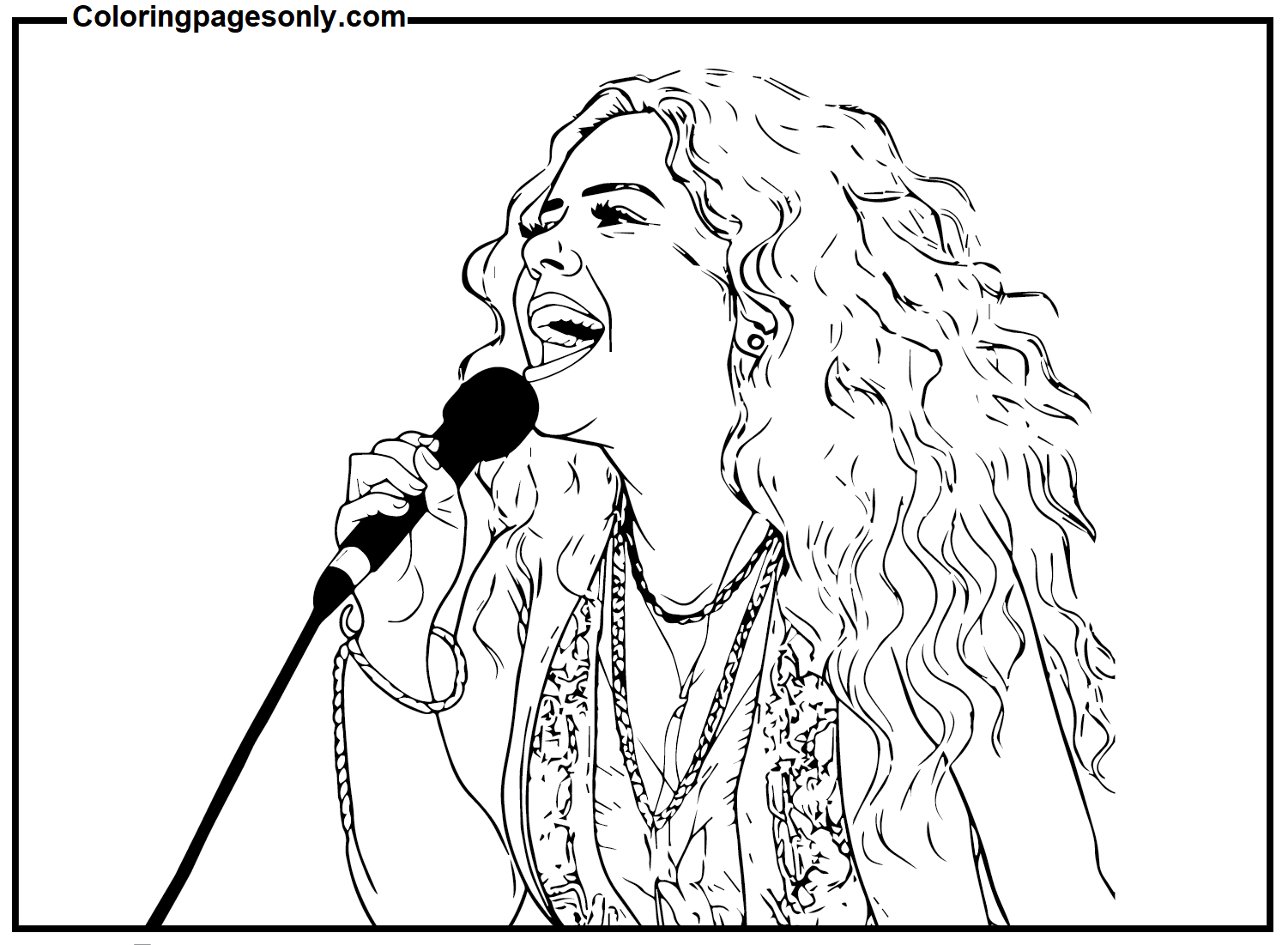 Shakira singer coloring page