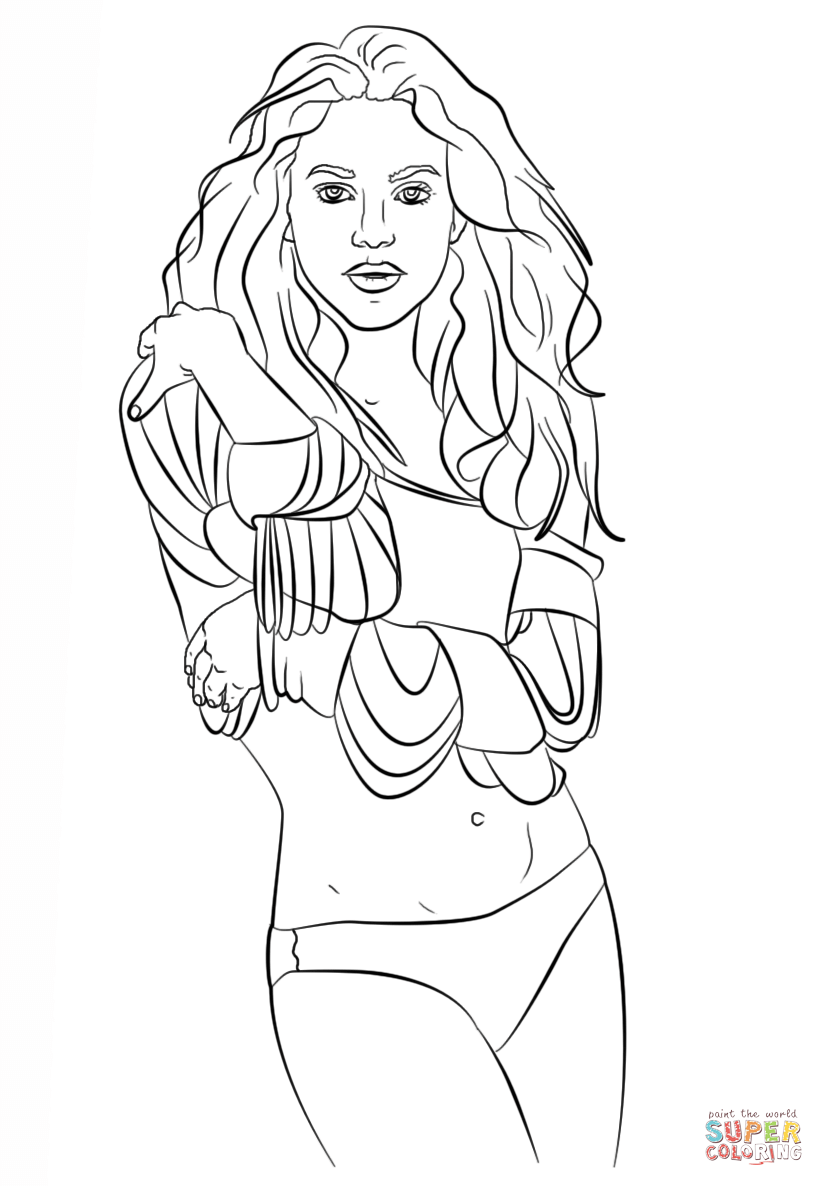 Shakira coloring page free printable coloring pages